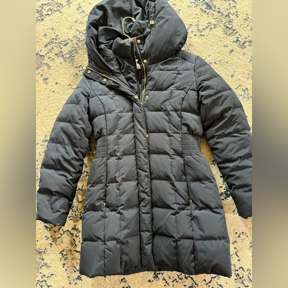 Cole Haan Puffer Jacket Womens small Blue Down Insulate Outdoor Winter Coat
